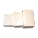 3 tables gigognes in travertine 70s