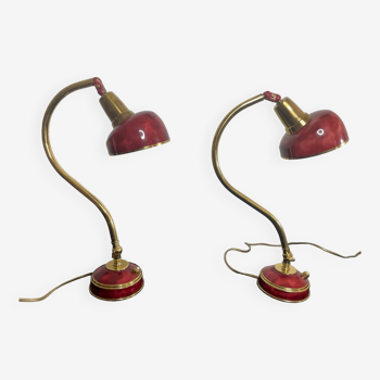 Pair of articulated lamps, Marcel Burdloff vintage France 1950s.