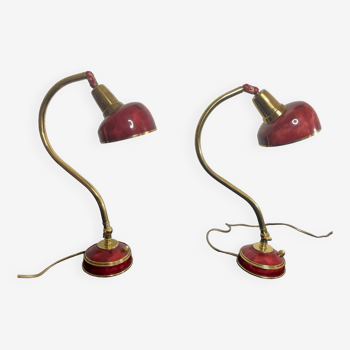 Paire de lampes articulées, Marcel Burdloff vintage France année 50.