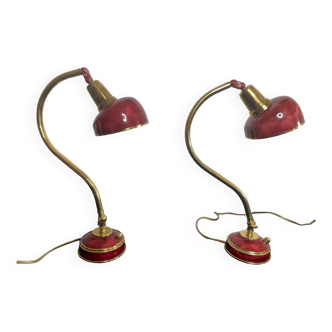 Pair of articulated lamps, Marcel Burdloff vintage France 1950s.