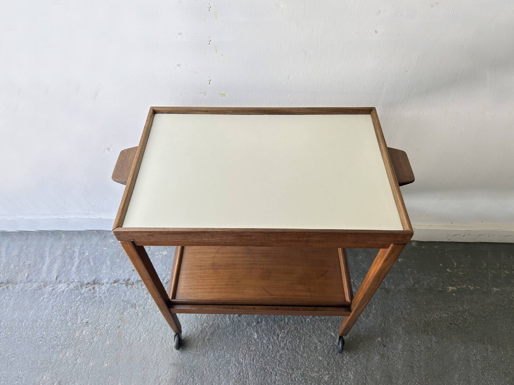 Mid Century Vintage Teak Drinks Trolley Bar Cart Removable Trays 1960s