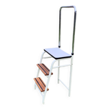Vintage stepladder in Formica, wood and chromed metal