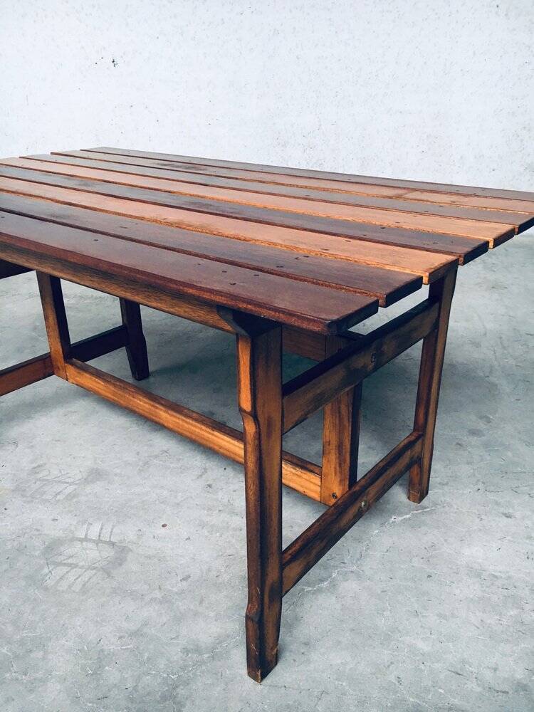 Patinated Wood Garden Table, 1970s