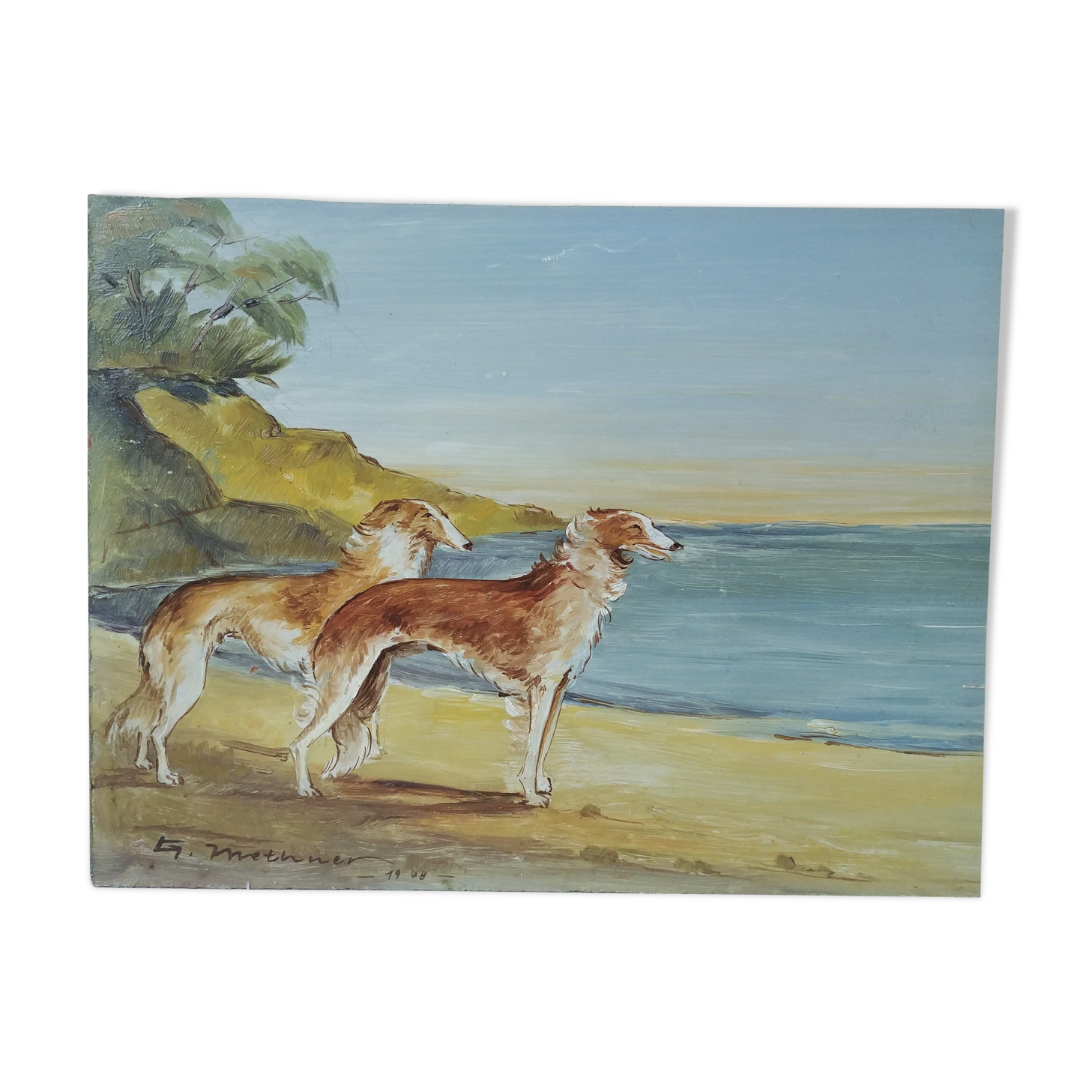 Ancient dog painting and landscape