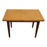 Mid-century grid coffee table, in wood & marquetry