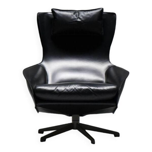 Fauteuil Cab 423 en cuir noir par Mario Bellini pour Cassina — Beyit