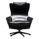 Black leather Cab 423 by Mario Bellini for Cassina