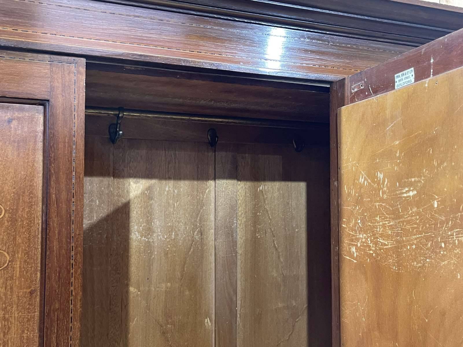 Early 20th century English wardrobe in mahogany
