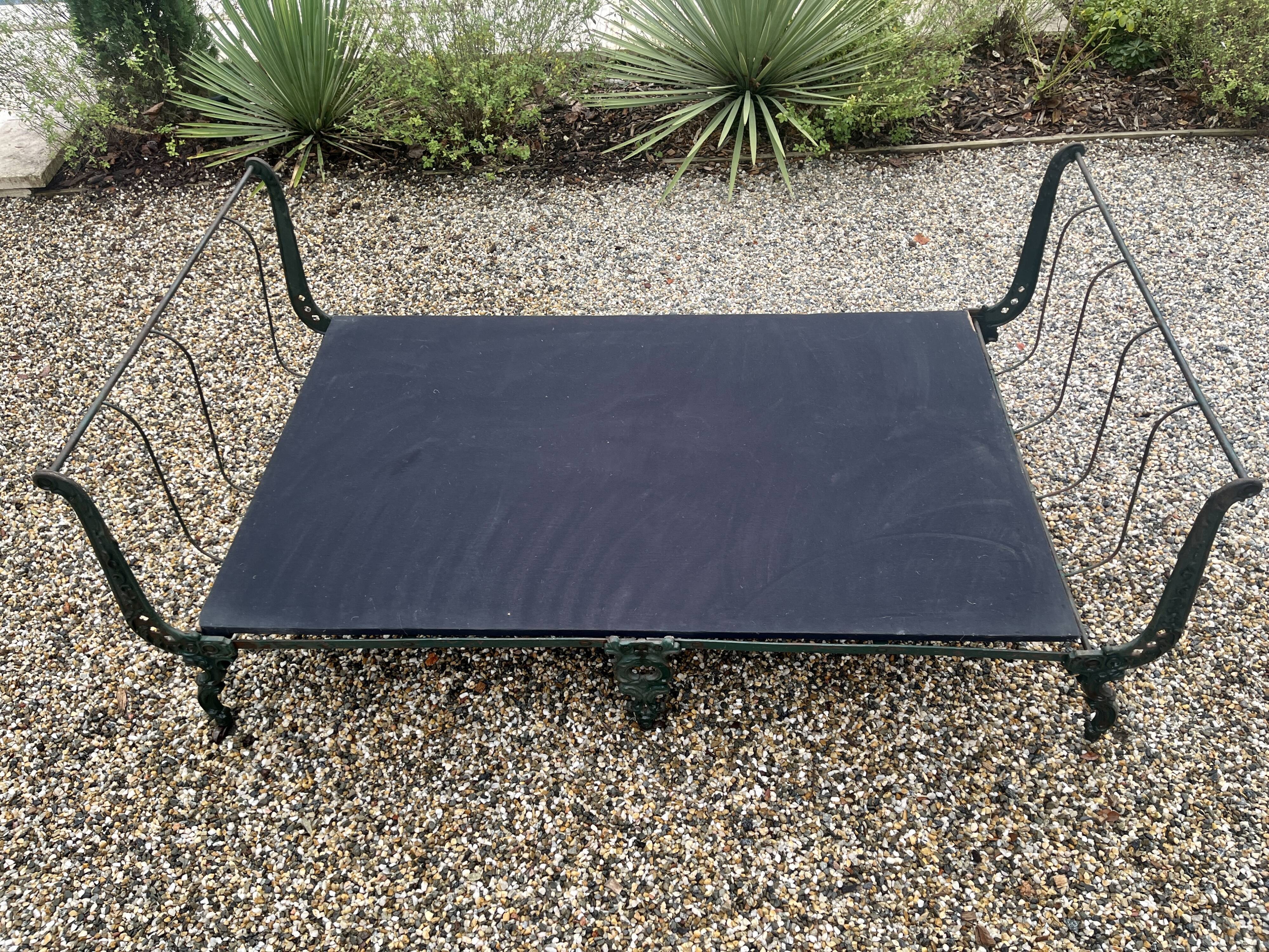 19th century French folding iron daybed