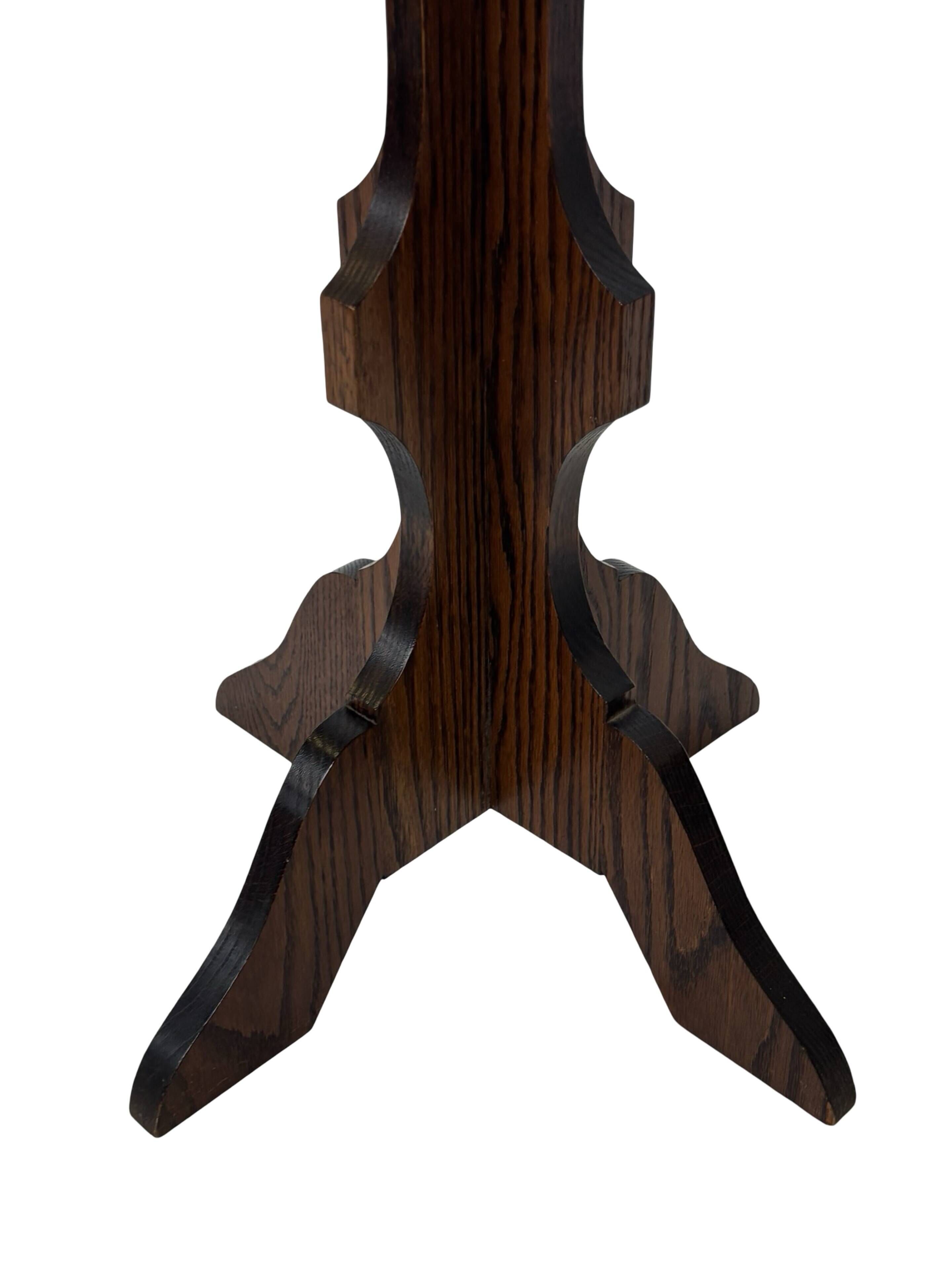 Vintage Plant Stand Side Table Oak Design minimalist