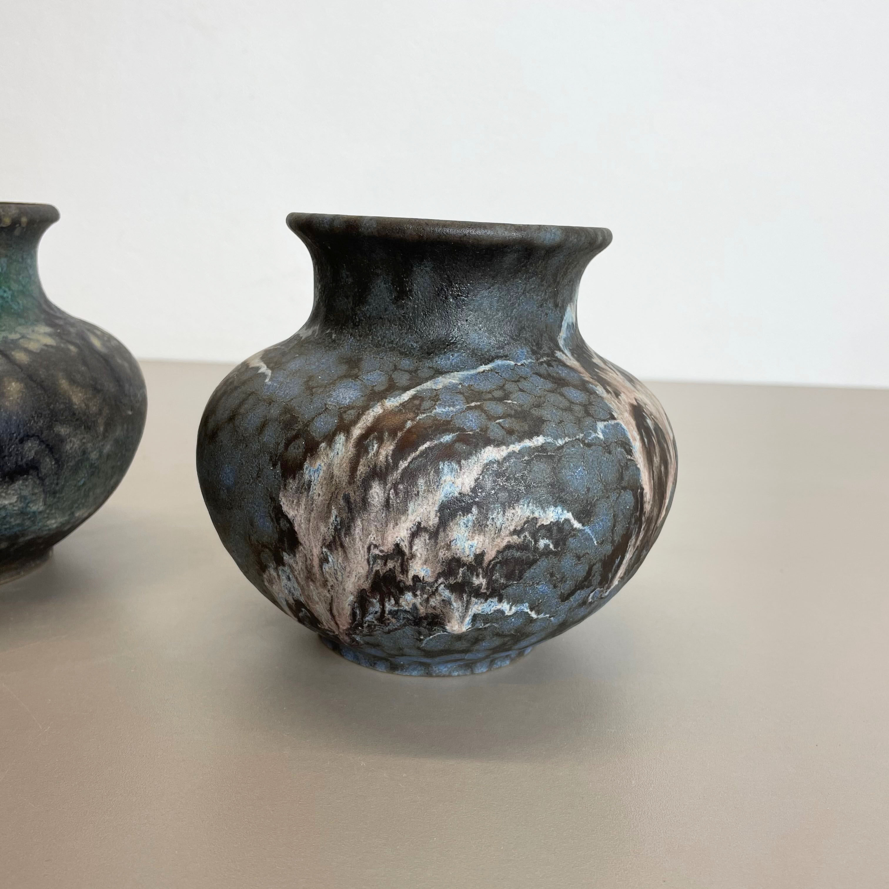 Set of 2 Pottery Vases Fat Lava Abstract Designed by Ruscha, Germany, 1960s