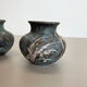 Ensemble de 2 vases en poterie Fat Lava Abstract Conçu par Ruscha, Allemagne, années 1960