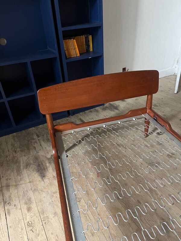 Lit en teck de Henri Lancel des années 50-60