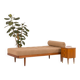 Scandinavian mid century daybed in natural boucle fabric, Denmark 1960s