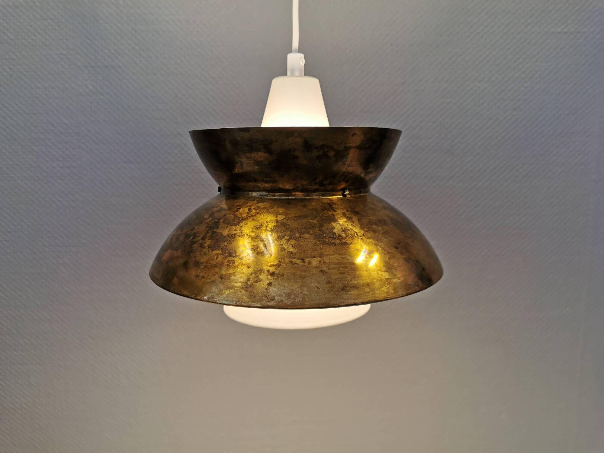 Navy hanging lamp, by Utzon for Louis Poulsen Denmark 1960s.