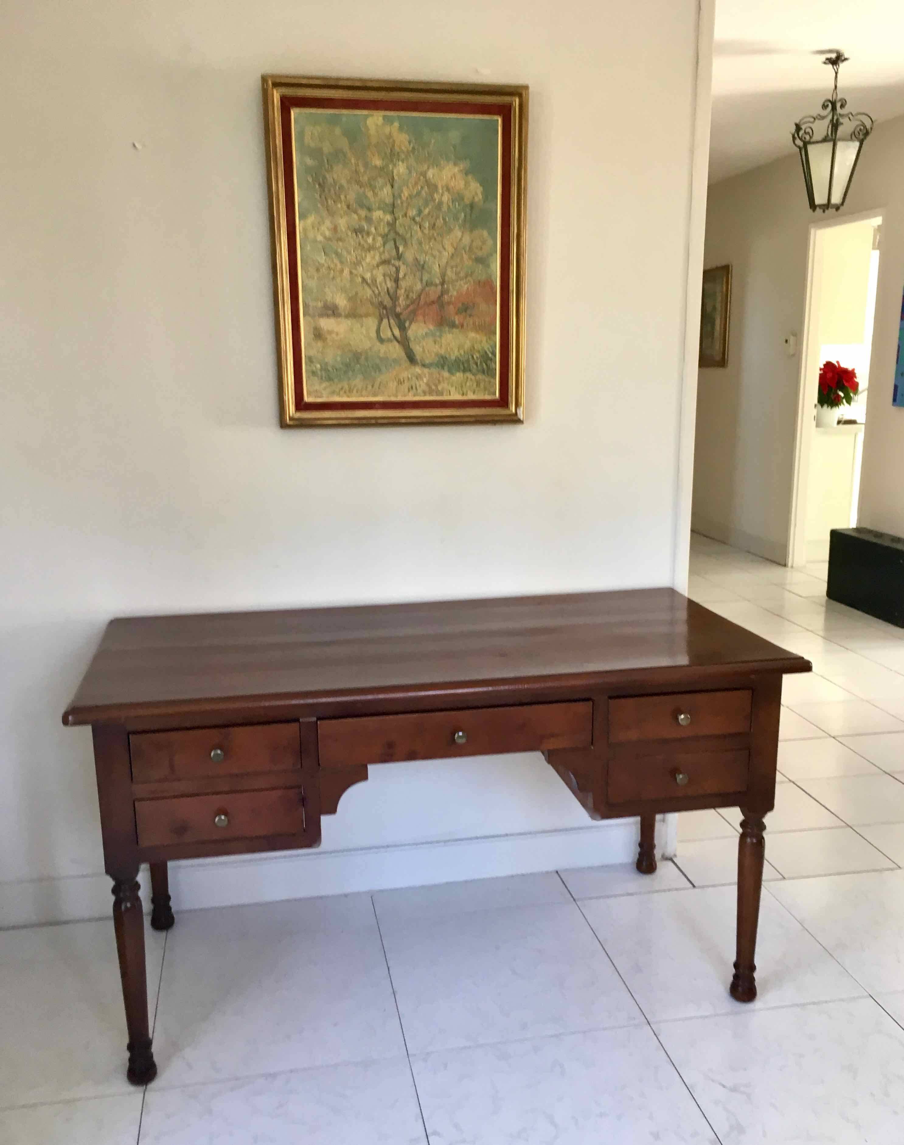 Louis Philippe style cherry wood desk, 1970