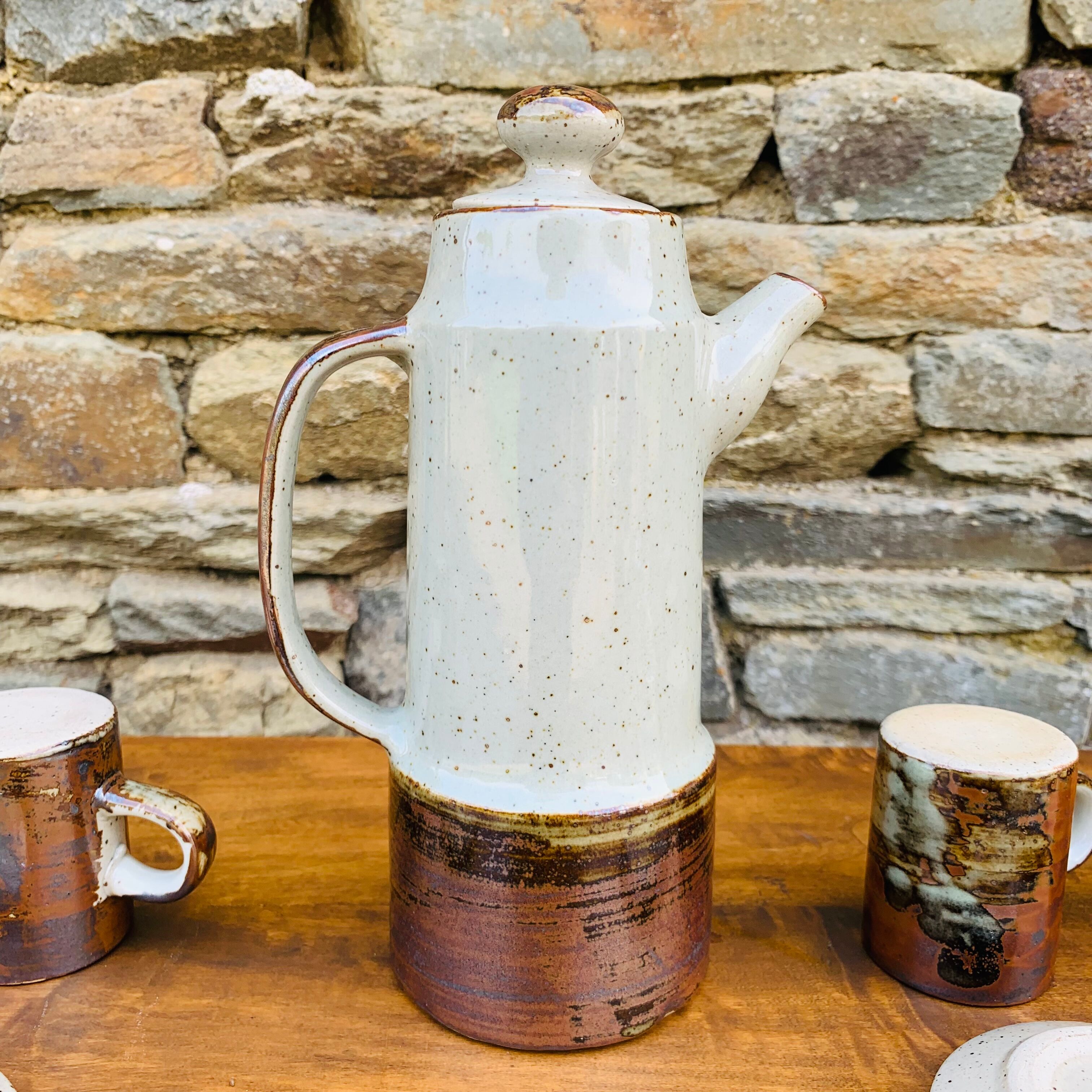 Vintage stoneware coffee set from the 1970s