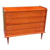 Vintage mahogany chest of drawers with 4 drawers from the 1960s.