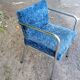 Art deco armchair base chrome tubes back and seat velvet