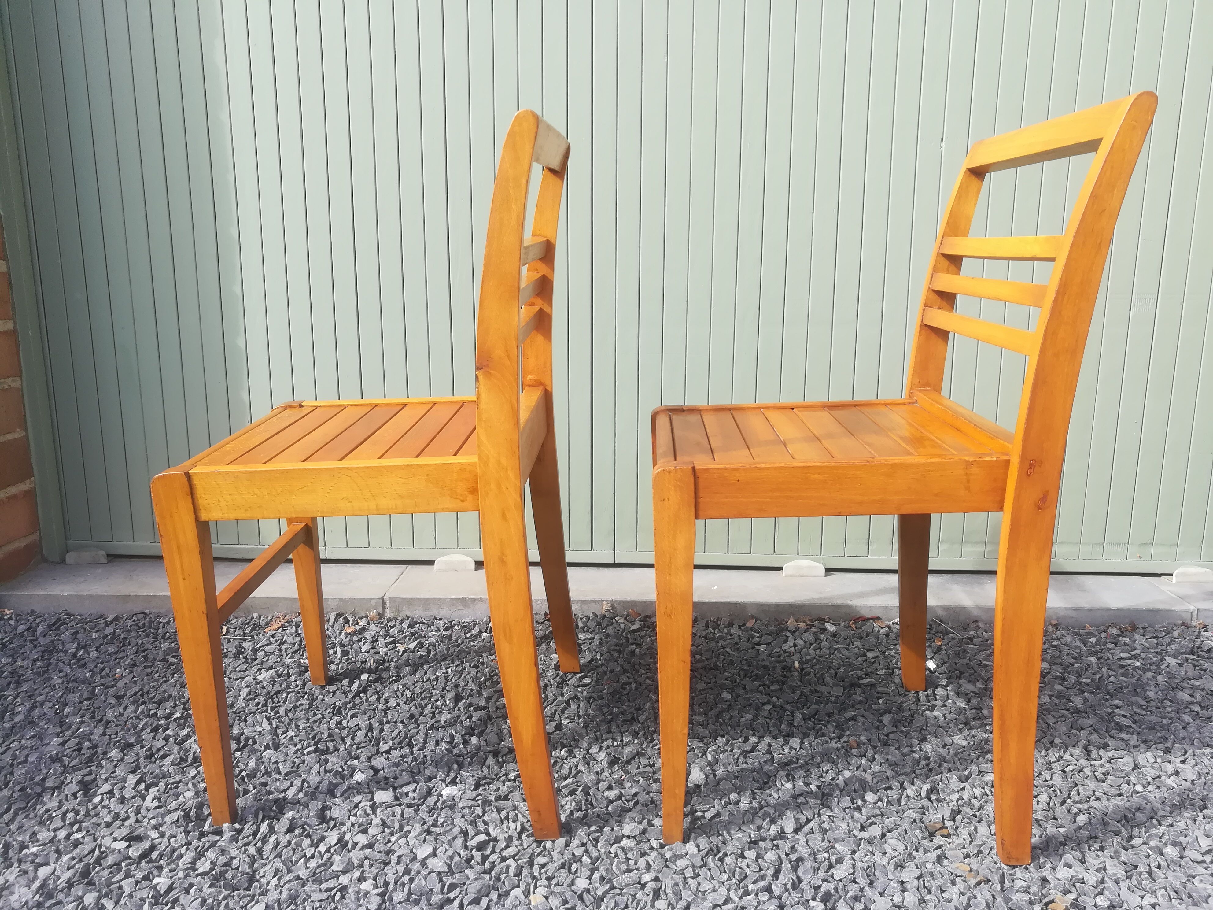 Pair of René Gabriel chairs in beech