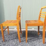 Pair of René Gabriel chairs in beech