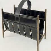 Porte revue en cuir Français mid century
