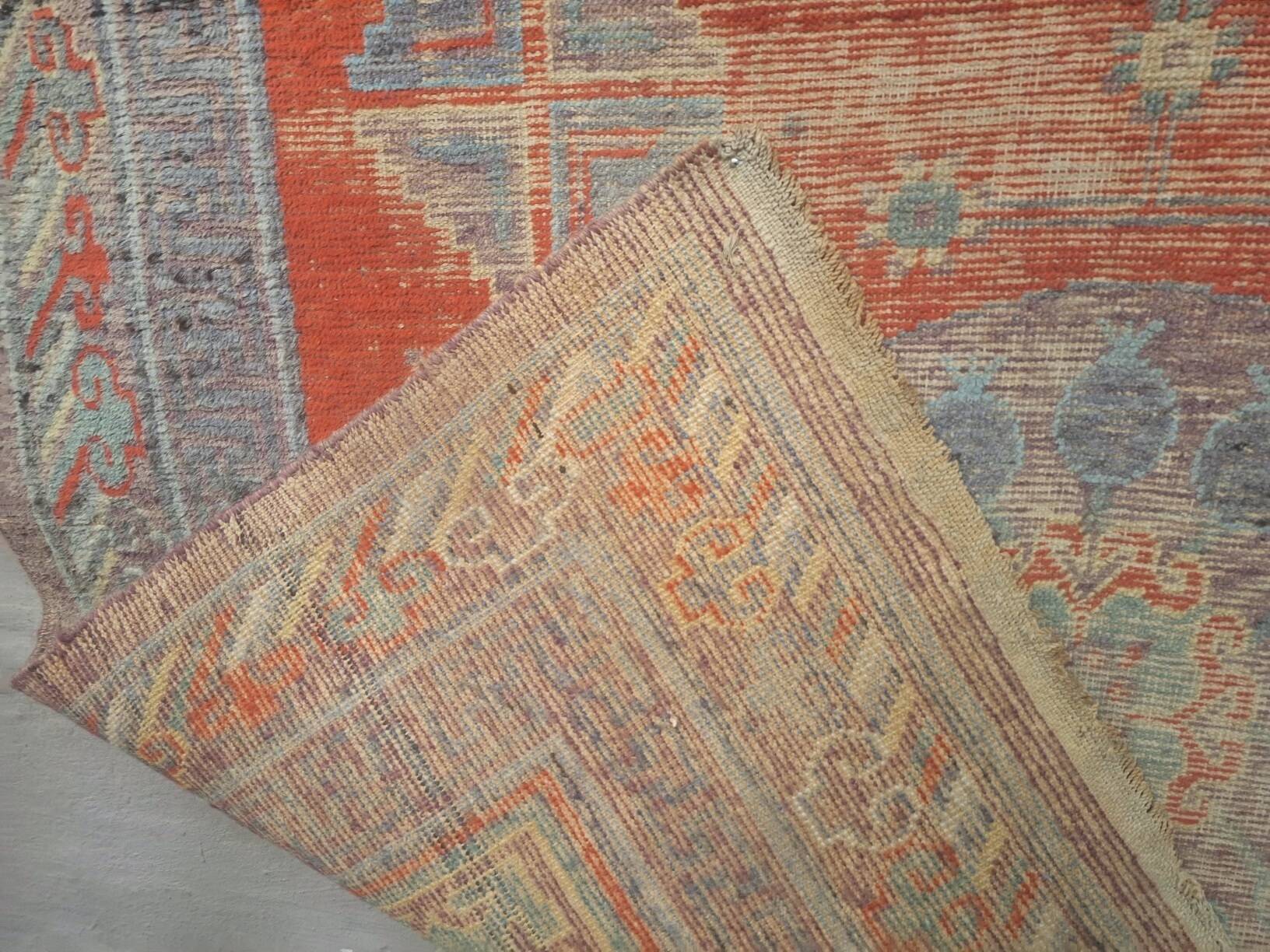 Antique Khotan rug Uyghur East Turkestan 1910