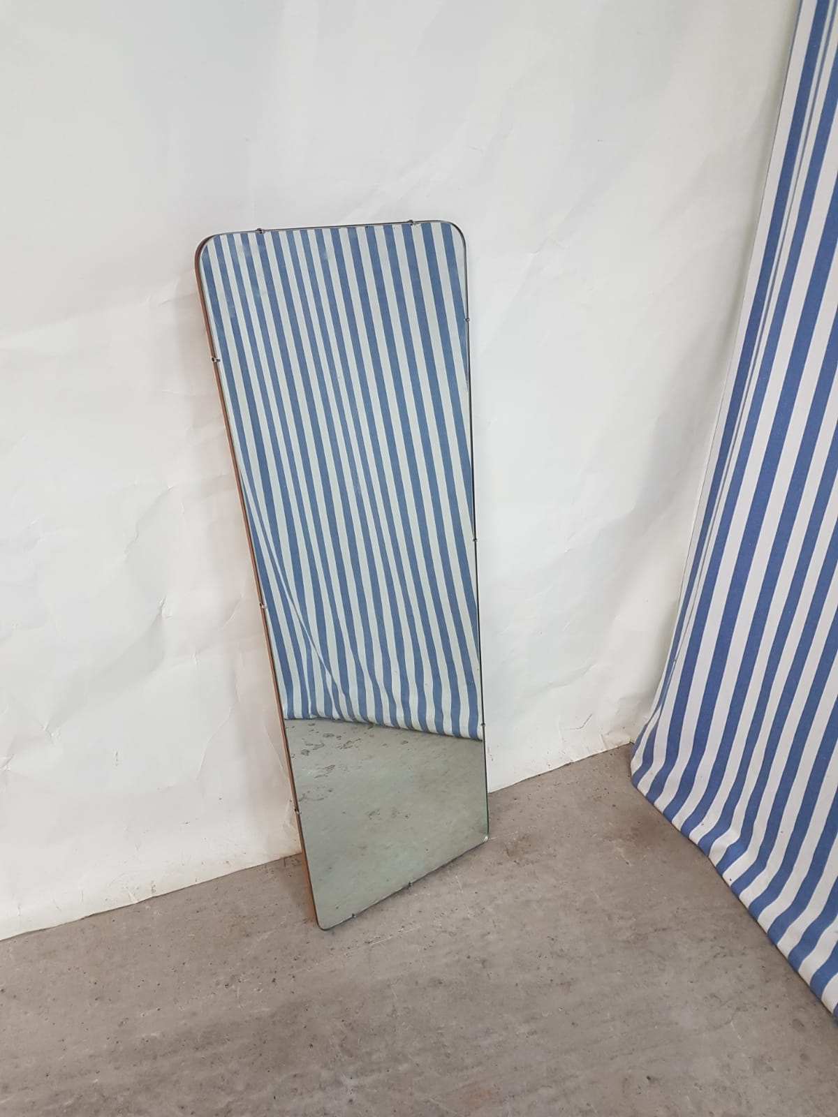 Vtg Mid Century Floor Standing Wall Mirror Danish Scandi Design Retro 70s 40x106cm