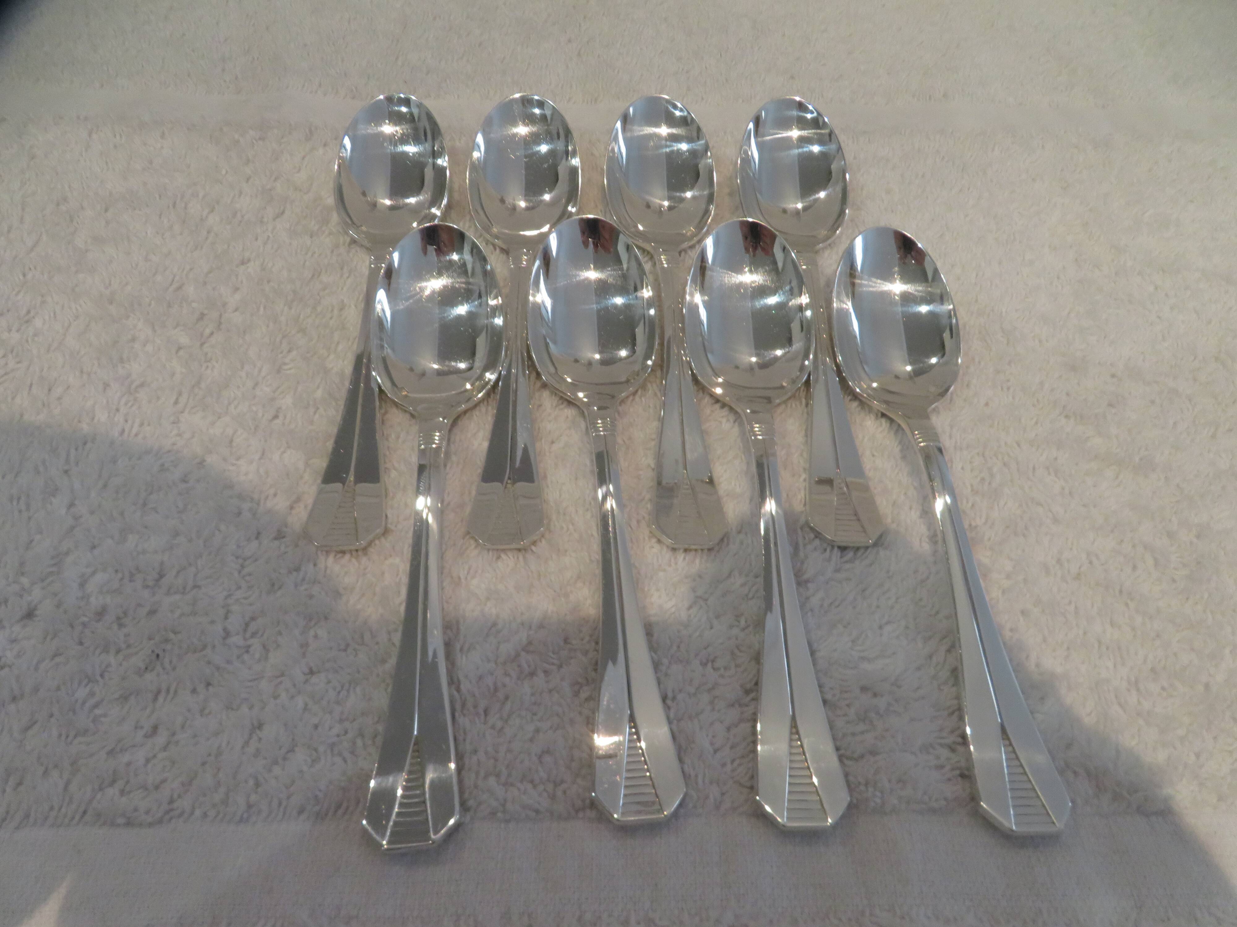 8 silver-plated teaspoons Christofle Atlantide 13.7cm