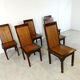Mid-century bamboo high back dining chairs with table, 1960s