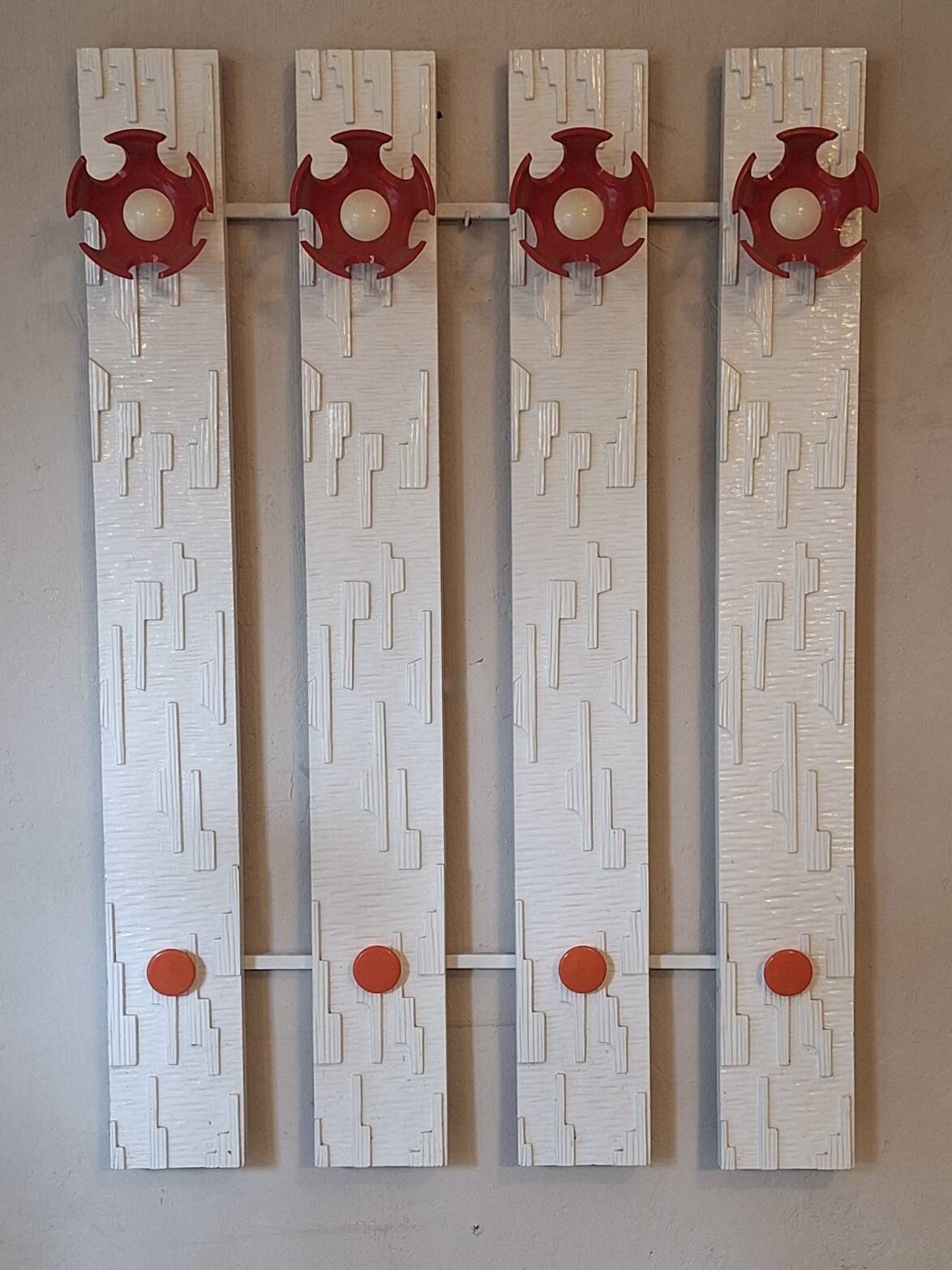 Schönbuch mid century wall mount coat and hat rack, 1970s