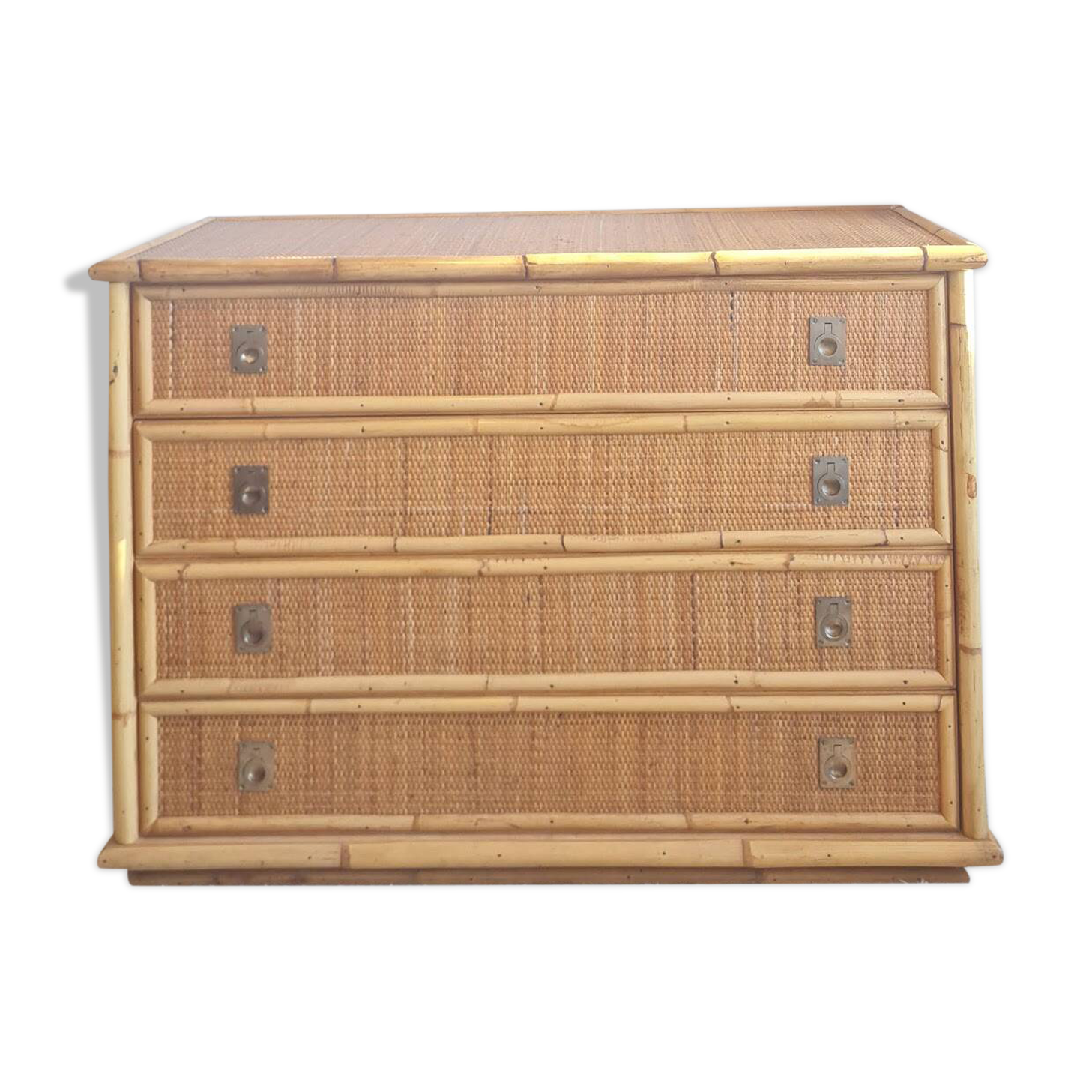 Rattan chest of drawers circa 1970 - Dal Vera