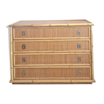 Rattan chest of drawers circa 1970 - Dal Vera