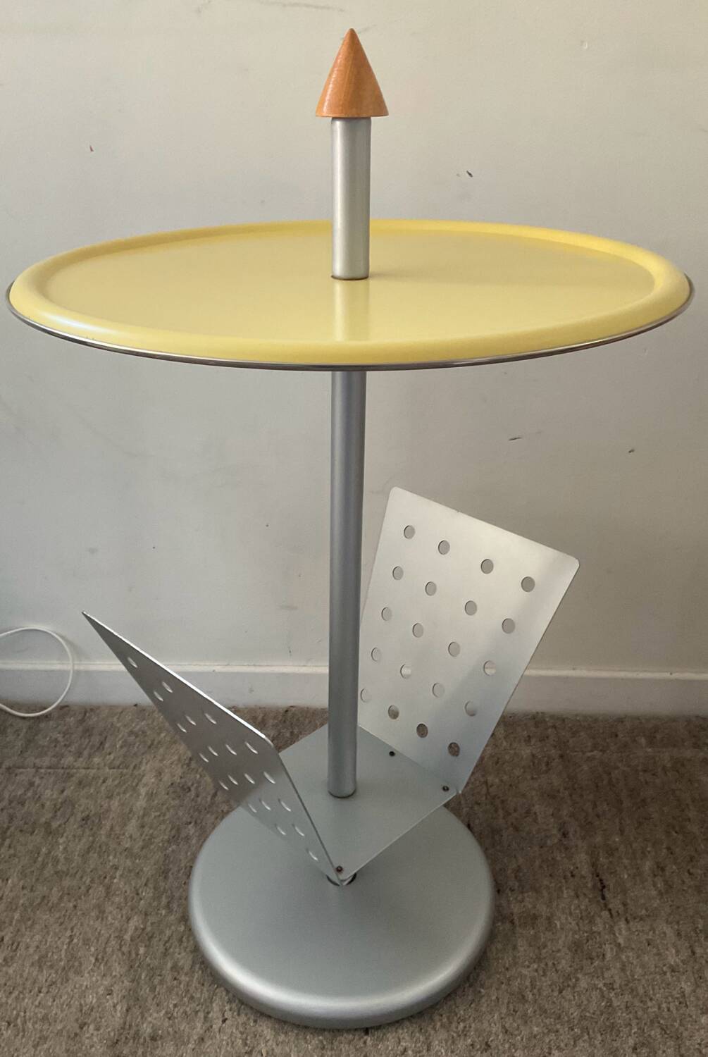 Post-Modern metal side table from the 1980s