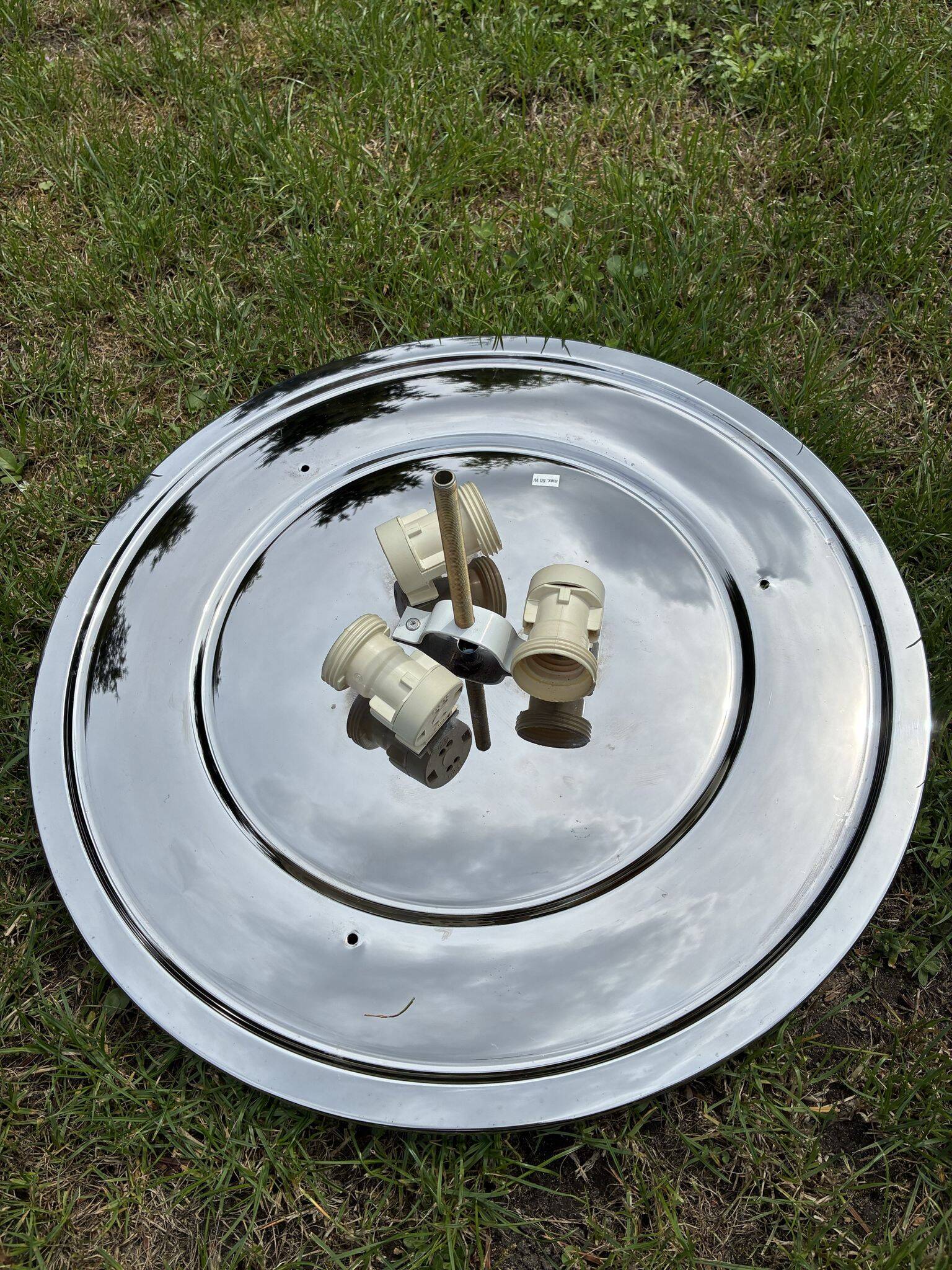 Fischer Leuchten ice glass ceiling light, chrome, 1970s