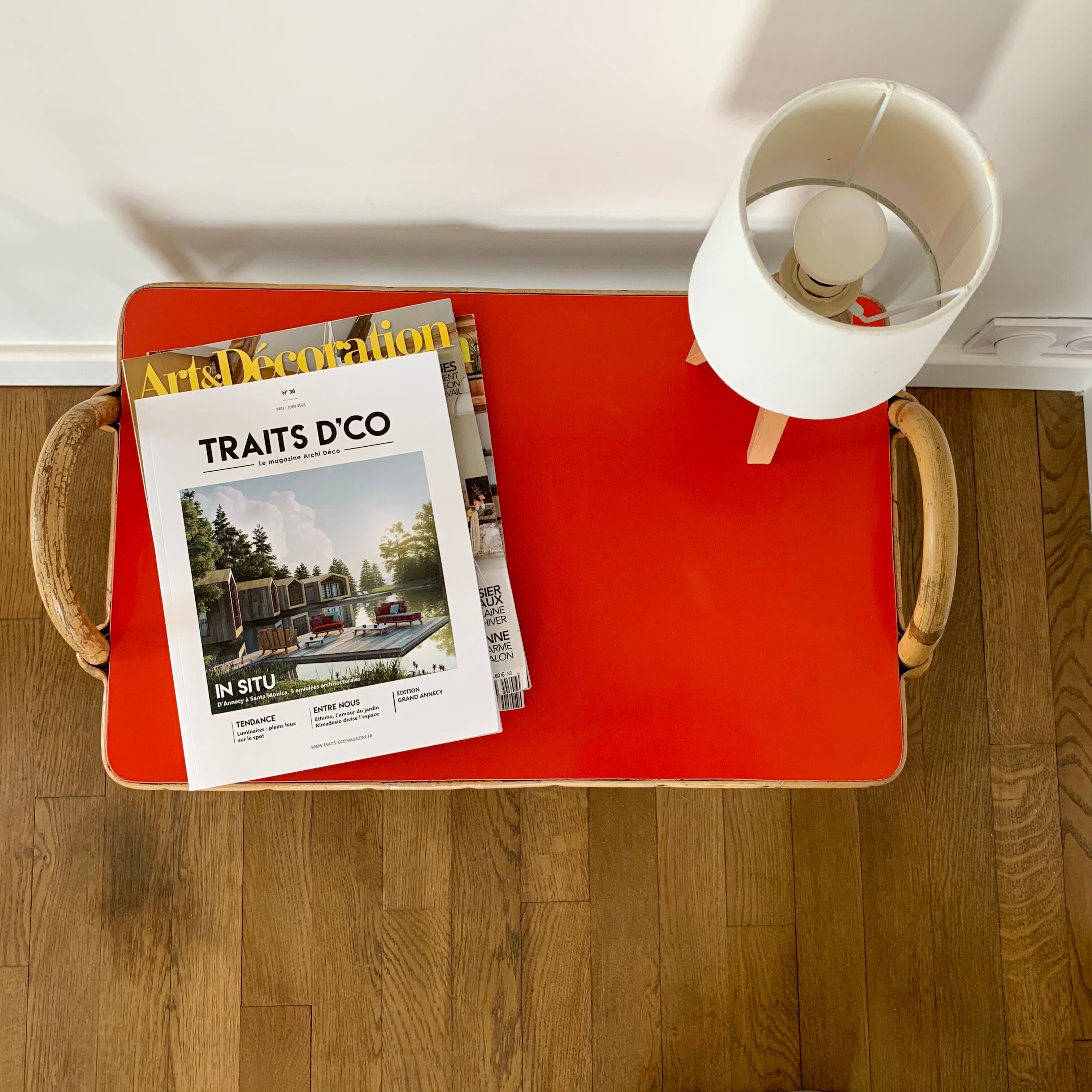 Vintage rattan coffee table