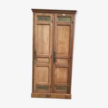 Former Bank of France 2 oak cabinet