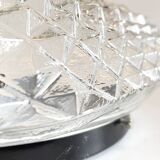 Wall lamp glass and steel ceiling light 1950s