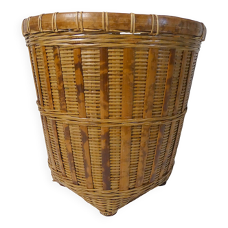 cache pot en rotin et bambou