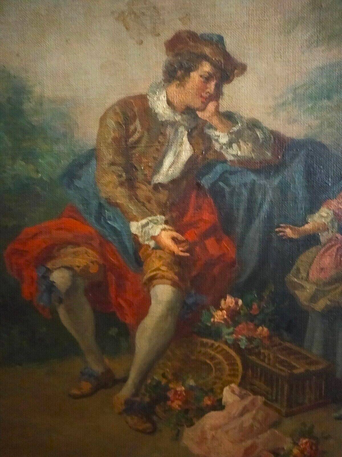 Peinture à l'Huile Sur Toile Scène Pastorale, Par Nicolas Lancret