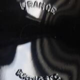6 large Vintage Black Opaline Stemmed GLASSES - For Iced Cocktails - LUMINARC 1990