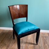 Suite of 6 Art Deco 1935 Macassar ebony chairs restored seats