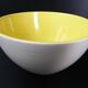 Saladier bicolore jaune & blanc céramique française années 50