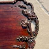 Ancien plateau de service sculpté Indochine vers 1920 acajou art déco