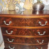 Varnished chest of drawers with rounded front with 4 drawers in classic baroque style 1880/1900