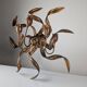 Large Vintage Wall Candelabra with Golden Tulips, 1960s