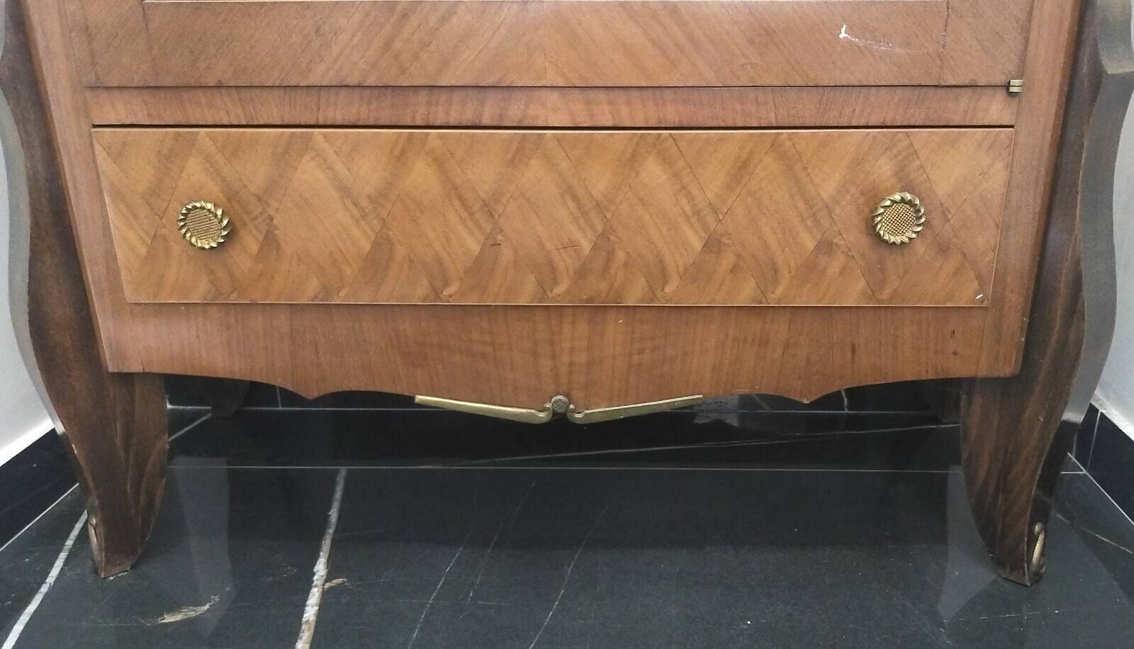 Vitrine vintage en placage de palissandre