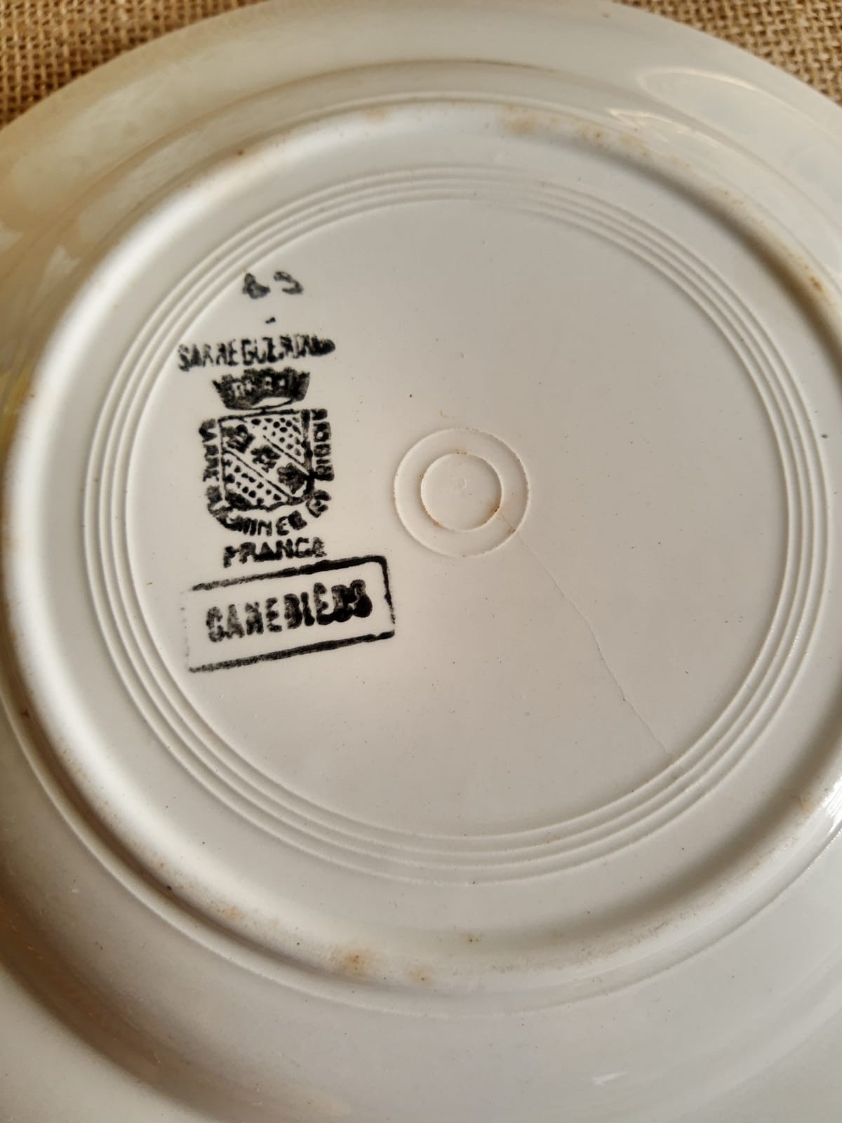 Set of two hollow plates Sarreguemines Canebiere vintage