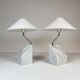 Paire de lampes de table en marbre et acier Bergboms du milieu du siècle, années 1970, Suède