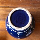 Pair of vase old gmundner keramik ceramic blue & white austria vintage